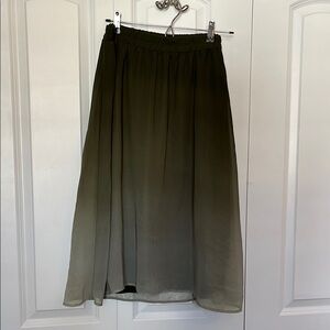 Old Navy Olive Ombré A-Line Midi Skirt